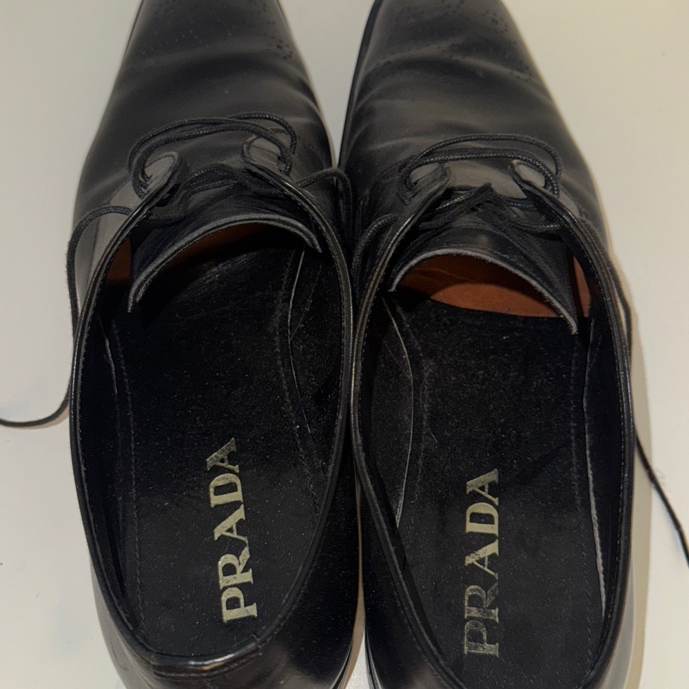 Prada Men's Black Leather Shoes